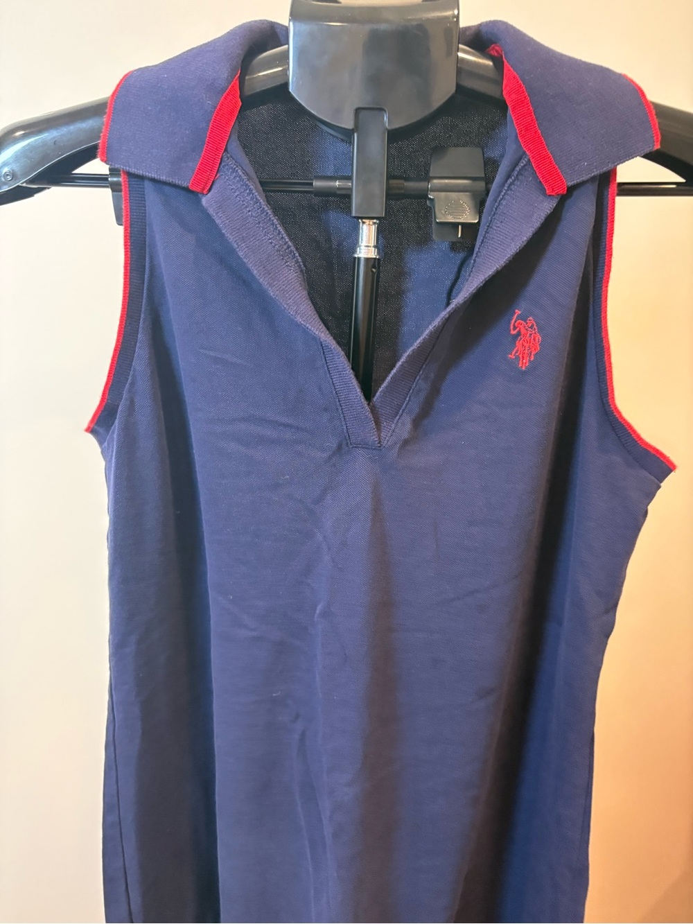 U.S. Polo Assn. Navy Polo Dress with Red Trim - Picture 2 of 8